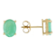 Oval Emerald Stud Earrings In 18K Gold Over Sterling Silver 3.40ctw