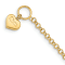 14K Yellow Gold Puffed Mom Heart Toggle Bracelet