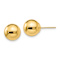 14k Yellow Gold Polished 9mm Ball Stud Earrings