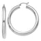 Rhodium Over 14k White Gold 1 3/4" Polished Hoop Earrings