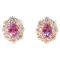Amethyst and CZ 0.95 Ctw Round 18K Rose Gold Over Sterling Silver Center
Design Earrings Jewelry