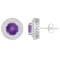 7mm Round Amethyst And White Topaz Accent Rhodium Over Sterling Silver
Double Halo Stud Earrings