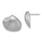Rhodium Over 14k White Gold Textured Clam Shell Stud Earrings