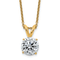 14K Yellow Gold 2 ct. 8.0mm Round G H I True Light Moissanite Solitaire
Pendant with Chain