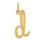 10K Yellow Gold Polished Letter d Initial Charm
