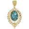 Turquoise Doublet Enhancer Pendant In 18K Gold Over Sterling Silver 20x15mm