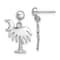 Rhodium Over 14k White Gold Charleston Palm Tree with Moon Dangle Earrings