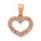 14k Rose Gold Diamond Heart Pendant