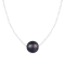 9.5-10.5mm Black Cultured Freshwater Pearl Sterling Silver Necklace