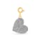 Lab Created White Sapphire 18k Yellow Gold Over Sterling Silver Cluster
Heart Pendant Pave Charm