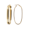 18K Yellow Gold Over Sterling Silver Elongated Oval 2" Hoop Earrings
