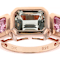 Prasiolite And Pink Lab-Created Moissanite Ring In 18K Rose Gold Over
Sterling Silver 2.98ctw