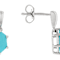 Hexagon Turquoise Sterling Silver Dangle Earrings