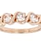 Morganite Round Station Band Ring In 18K Rose Gold Over Sterling Silver 0.94ctw