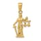 14k Yellow Gold 3D Lady of Justice with Moveable Scales Pendant