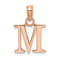 14k Rose Gold Polished Block Letter M Initial Pendant