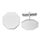 Rhodium Over 14K White Gold Men's Octagonal Cuff Links