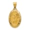 14K Yellow Gold Polished and Satin St. Christopher Medal Hollow Pendant