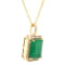 4.32 Ctw Emerald and 0.28 Ctw White Diamond Pendant in 14K YG