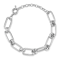 Rachel Zoe Open Rectangular Double Link Bracelet in Rhodium Over Brass
