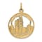 14k Yellow Gold Textured Chicago Skyline Charm Pendant