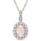 Opal, White Topaz & Diamond 14K Rose Gold Pendant With Chain 1.49ctw