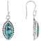 Turquoise Marquise Drop Earrings In Sterling Silver