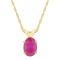 7x5mm Oval Ruby 14k Yellow Gold Pendant With Chain