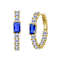 Sapphire Color CZ Inside-Out Hoop Earrings In 14K Gold Over Brass