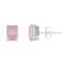 8x6mm Rectangular Octagonal Rose Quartz Rhodium Over Sterling Silver
Stud Earrings