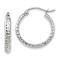Rhodium Over 14k White Gold Diamond-Cut 11/16" Hoop Earrings