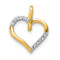14K Two-tone Gold  Diamond Heart Pendant
