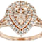 Morganite Pear And White Zircon Ring In 18K Rose Gold Over Sterling
Silver 1.75ctw