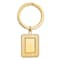 14K Yellow Gold Textured Rectangle Disc Key Ring
