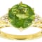 Peridot Round And White Zircon Ring In 18K Gold Over Sterling Silver 3.33ctw