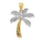 14k Yellow Gold and Rhodium Over 14k Yellow Gold Textured Palm Tree
Pendant with Diamond