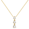 White Cubic Zirconia 14k Yellow Gold Pendant With Chain 0.20ctw