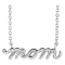 Sterling Silver Petite Lowercase Script mom Necklace, 16 Inches.