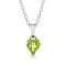 Heart-Shaped Peridot Rhodium Over Sterling Silver Pendant Style Necklace