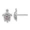 Rhodium Over Sterling Silver Multi-color Cubic Zirconia Turtle Post Earrings