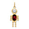 10k Yellow Gold Red Garnet Simulant January Birthstone and Clear Cubic
Zirconia Boy Charm