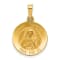 14K Yellow Gold Polished and Satin St Theresa Medal Hollow Pendant