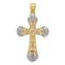 14k Yellow Gold and Rhodium Over 14k Yellow Gold Diamond-cut and
Textured Cross Pendant