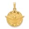 14k Yellow Gold Satin Holy Spirit Medal Round Pendant