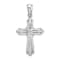 Rhodium Over 14K White Gold Polished Cross Charm Pendant