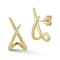 Rachel Zoe Crossover X J-Hoop Stud Earrings in 14K Gold Over Sterling Silver