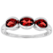 Red Garnet Three-Stone Ring In Platinum Over Sterling Silver 1.53ctw