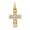 14K Yellow Gold Small 1/20ct. Diamond Latin Cross Pendant