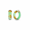 14K Yellow Gold Over Sterling Silver Mini Gold Leaf Acrylic Hoops in
Mint Green