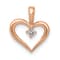 14k Rose Gold Diamond Heart Pendant